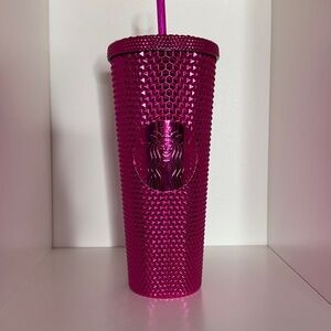 Starbucks Hot Pink Studded Tumbler Cup w/ Straw